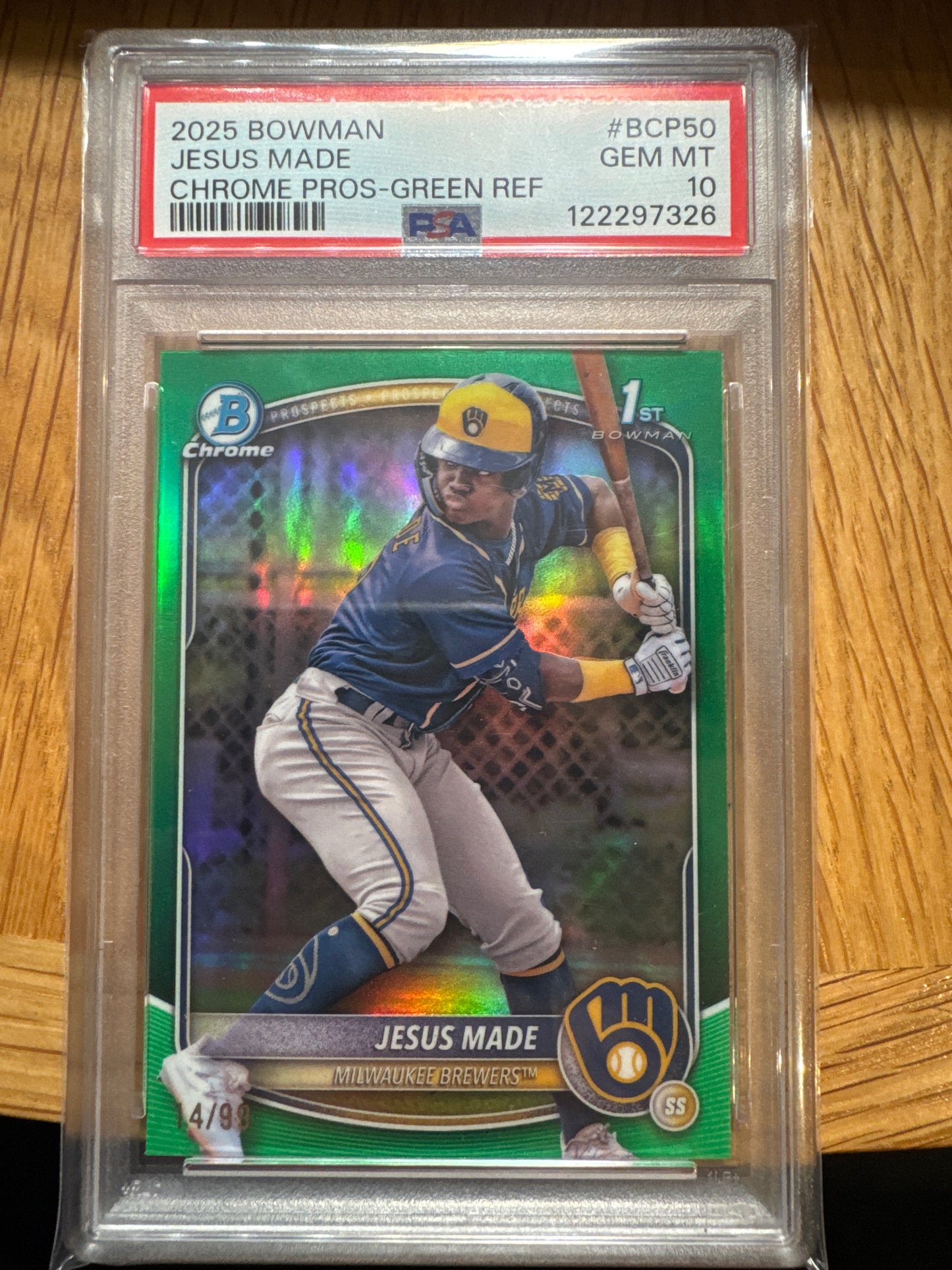 PSA: Baseball Cards - GM MT 10 - 2025 Bowman Jesus Made Green Chrome /99