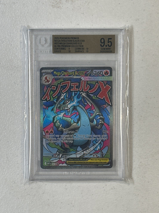 PSA: Pokemon Cards- 2025 Pokemon Promos Mega Evolution Black Star Mega Charizard x ex UPC BGS 9.5