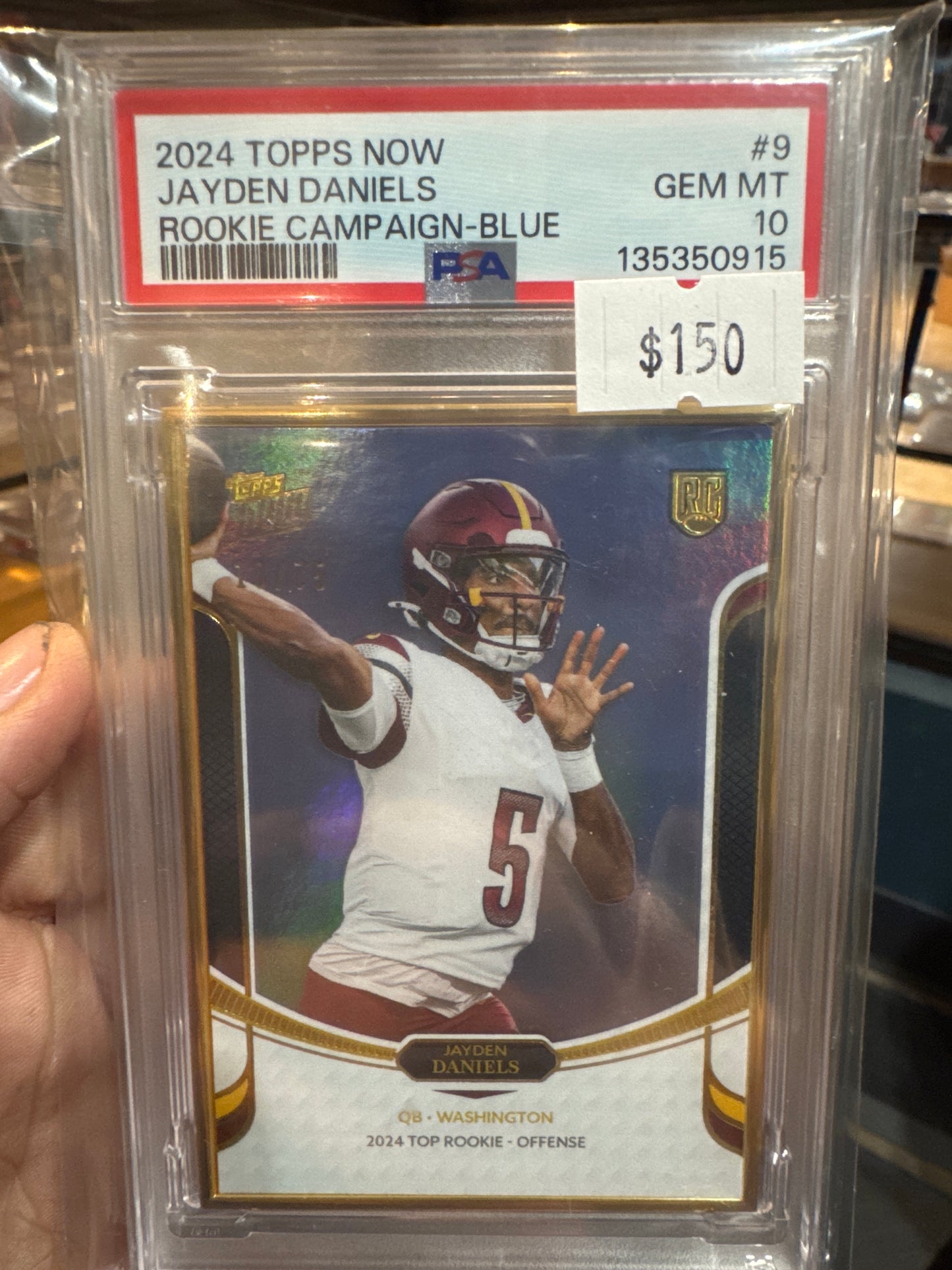 PSA: Football Cards - MINT 10- 2024 Topps Now Jayden Daniels Rookie Campaign Blue /75