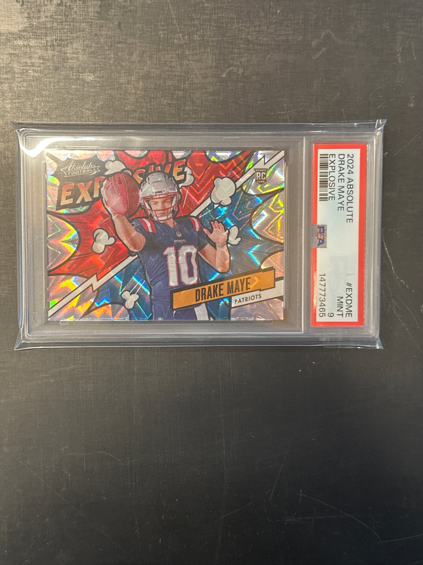 PSA: Football Cards- 2024 Absolute Drake Maye Explosive SSP PSA 9