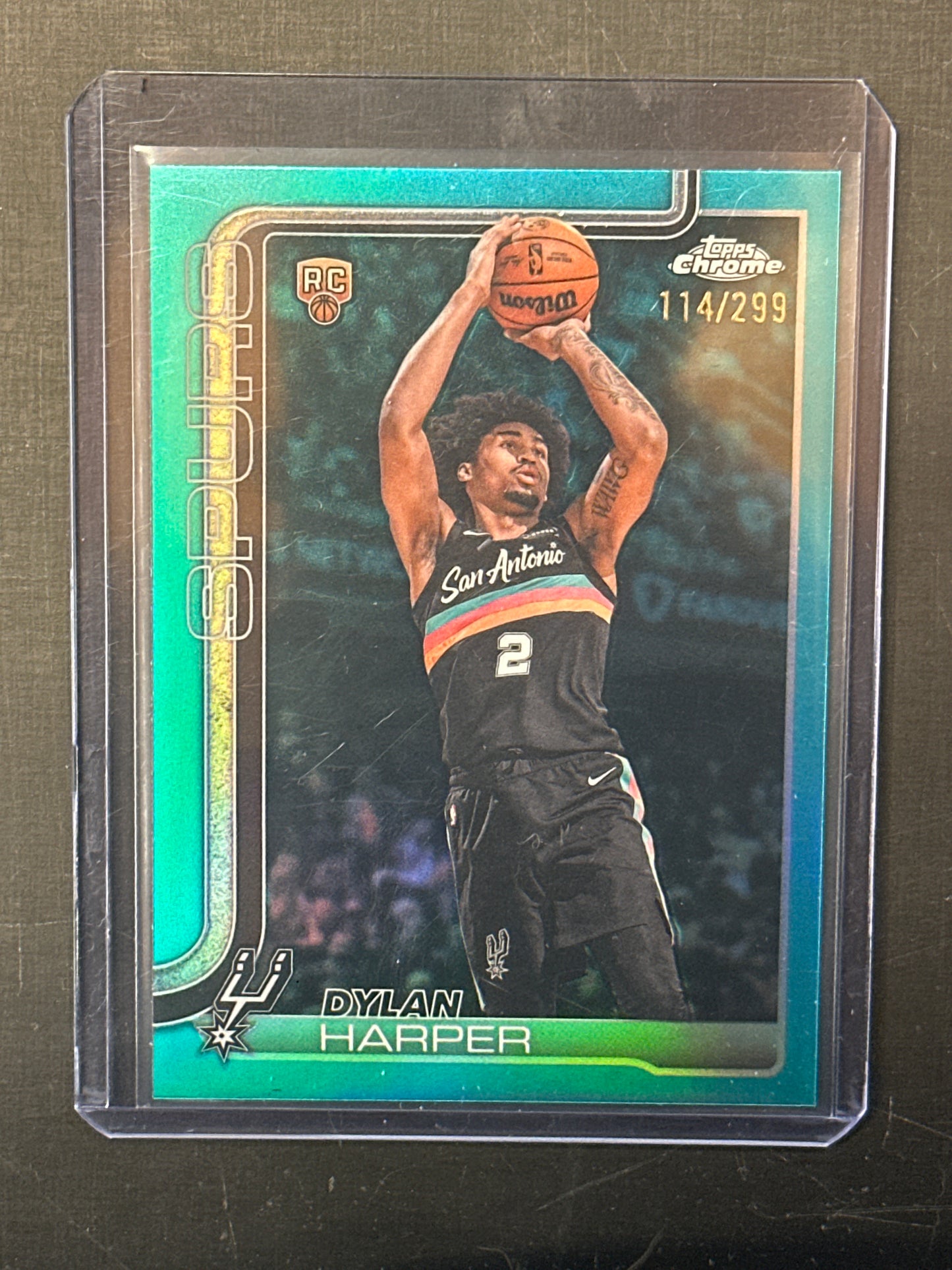 Singles: Basketball Cards- 2026 Topps Chrome Dylan Harper Teal Refractor /299