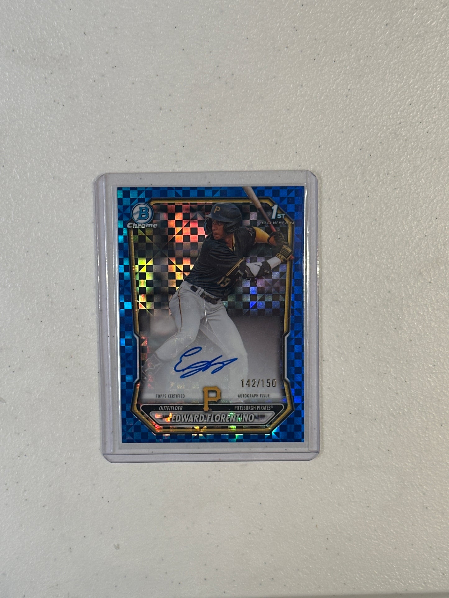 Singles: Baseball Cards- 2026 Bowman Edward Florentino Blue X-Fractor Autograph /150