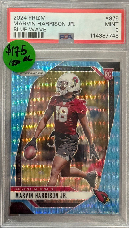 PSA: Football Cards - Mint 9 - 2024 Prizm Marvin Harrison Jr Blue Wave