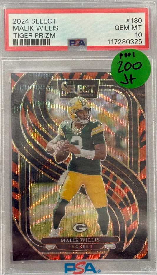 PSA: Football Cards - GEM MINT 10 - 2024 Select Malik Willis Tiger Prizm