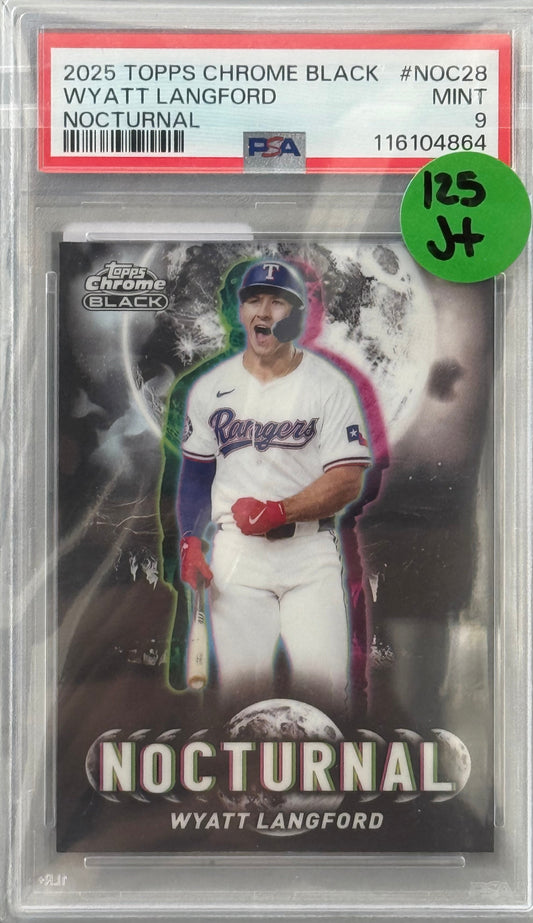 PSA: Baseball Cards - MINT 9 - 2025 Topps Chrome Black Wyatt Langford Nocturnal
