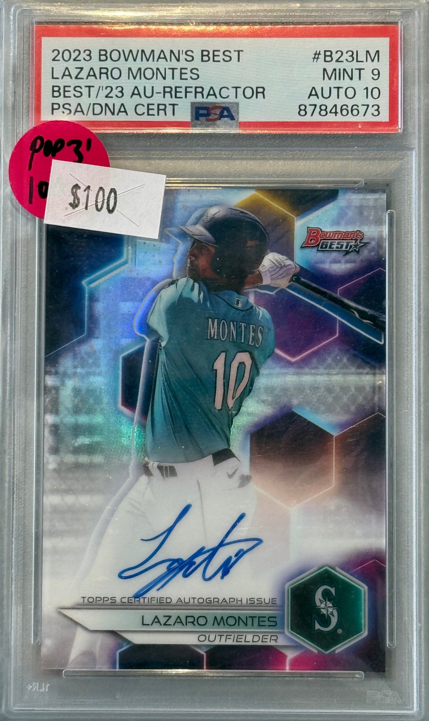 PSA: Baseball Cards - MT 9 AUTO 10 - 2023 Bowman’s Best Lazaro Montes Auto