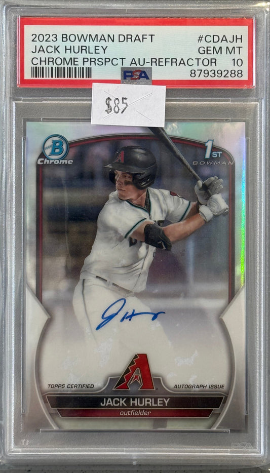 PSA: Baseball Cards - GEM MINT 10 - 2023 Bowman Draft Jack Hurley Refractor Auto