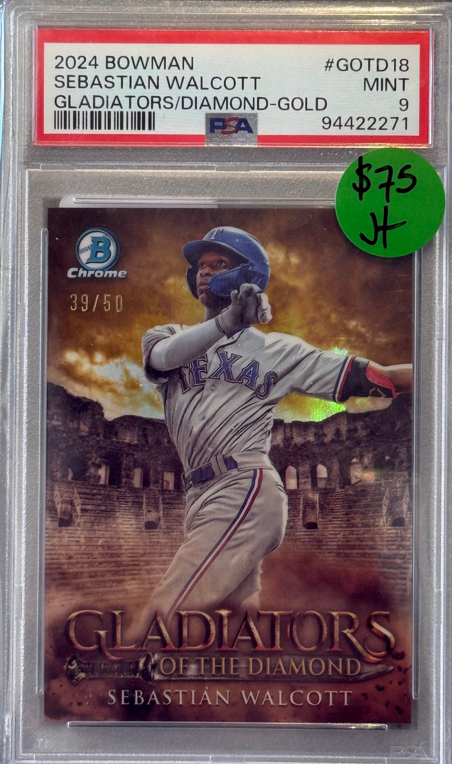 PSA: Baseball Cards - MINT 9 - 2024 Bowman Sebastian Walcott Gladiator Gold