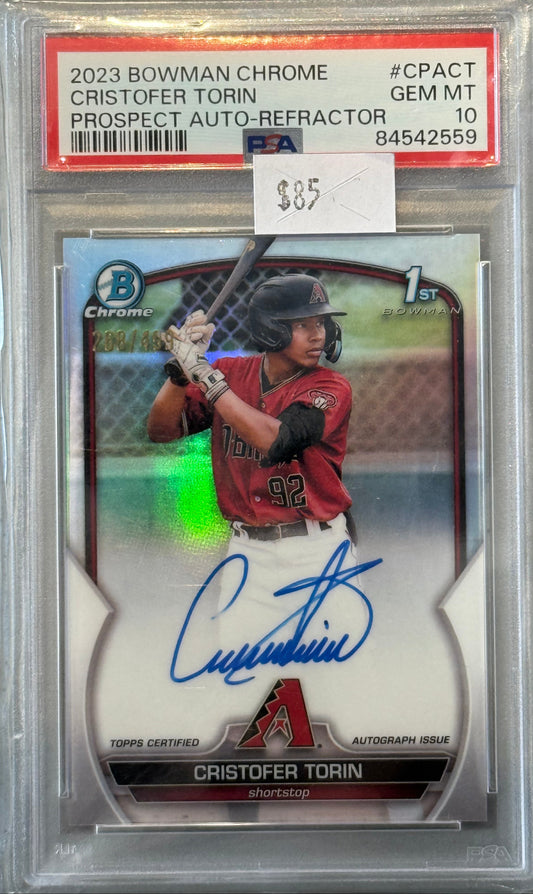 PSA: Baseball Cards - GEM MINT 10 - 2023 Bowman Chrome Cristofer Torin Refractor Auto