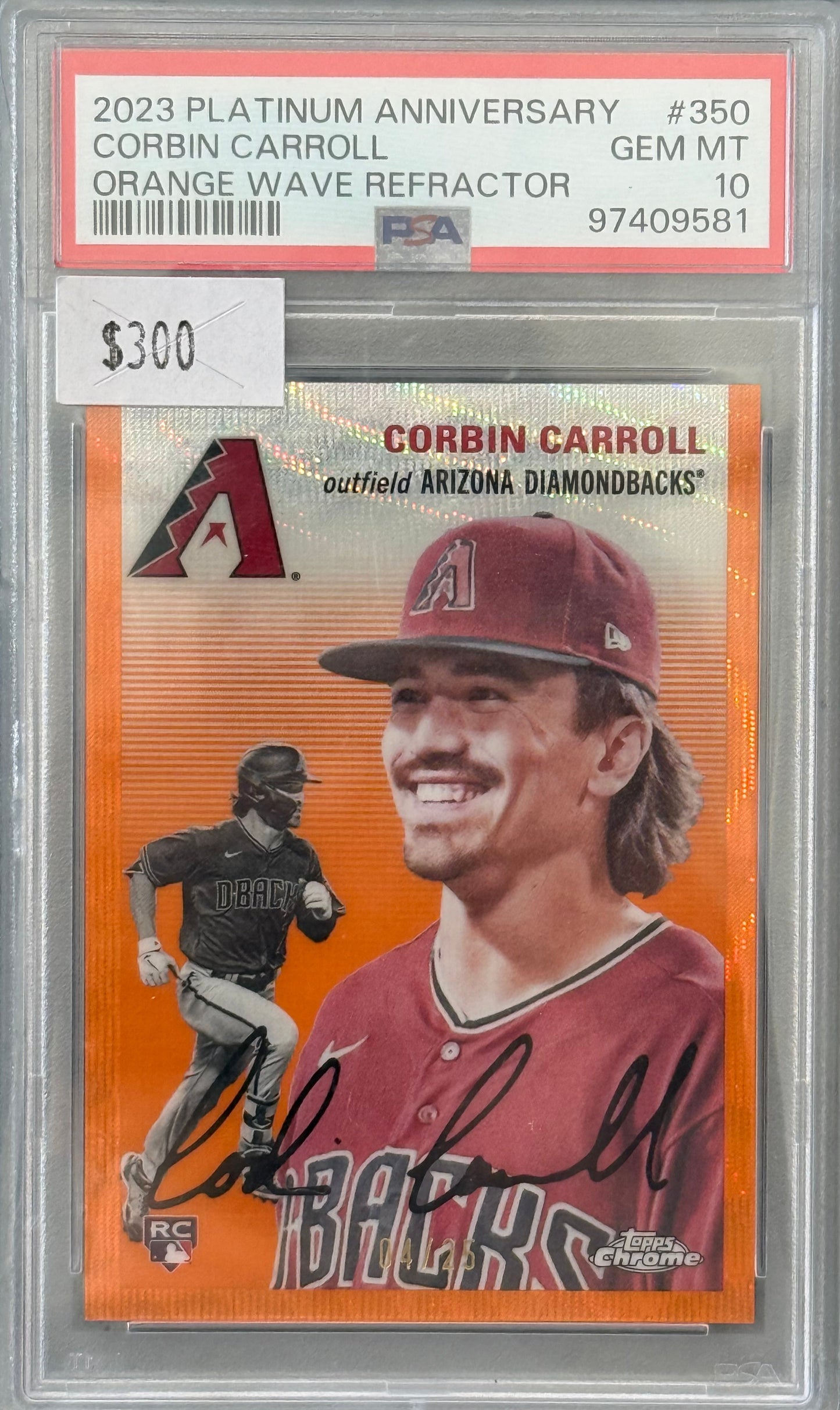 PSA: Baseball Cards - GEM MINT 10 - 2023 Topps Chrome Platinum Corbin Carroll Orange Wave Refractor /25