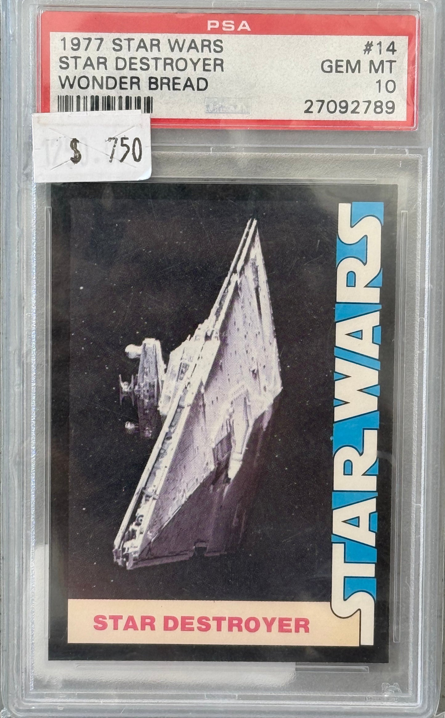 PSA: Star Wars Cards - GEM MINT 10 - 1977 Star Wars Destroyer Wonder Bread #14