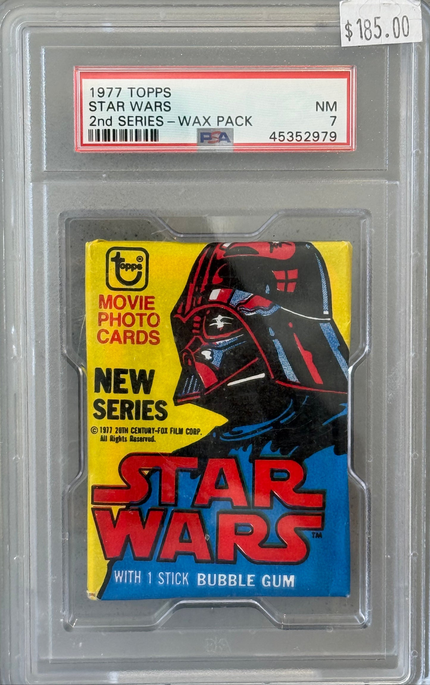PSA: Star Wars - NM 7 - 1977 Star Wars Sealed Pack with 1 Stick Bubble Gum