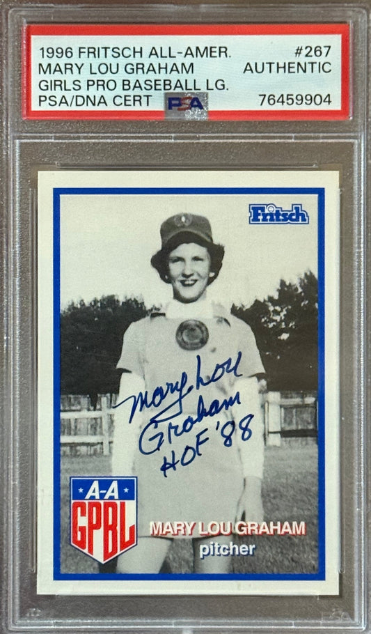 PSA: Baseball Cards - AUTHENTIC - 1996 Fritsch All-Amer Mary Lou Graham Girls Pro Baseball LG. PSA/DNA Cert - #267