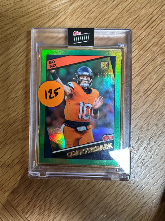 2024 Topps Now Rookie Campaign Bo Nix RC Aqua/Green /99