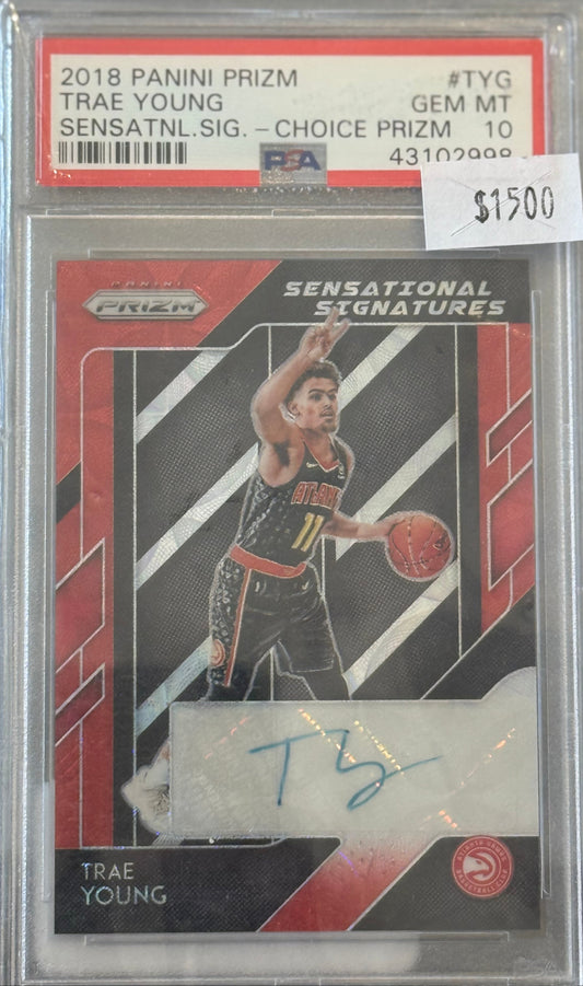PSA: Basketball Cards - GEM MINT 10 - 2018 Prizm Trae Young Sensational Signatures Red #TYG PSA 10