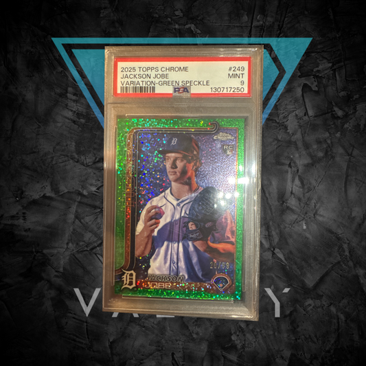 PSA Baseball Cards - PSA 9- 2025 Topps Chrome Jackson Jobe Green Speckle Variiation