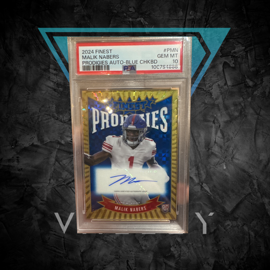 PSA: Football Cards - MINT 10- 2024 Finest Malik Nabers Prodigies Autograph