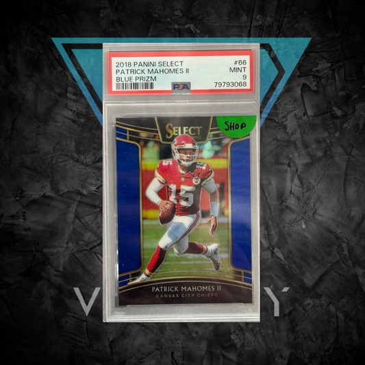 PSA: Football Cards - Mint 9 - 2018 Panini Select Patrick Mahomes Blue