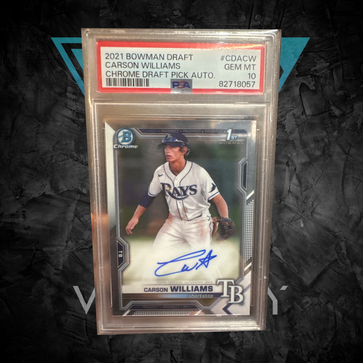 PSA Baseball Cards - Psa 10- 2021 Bowman Draft Carson Williams Psa 10 Autograph