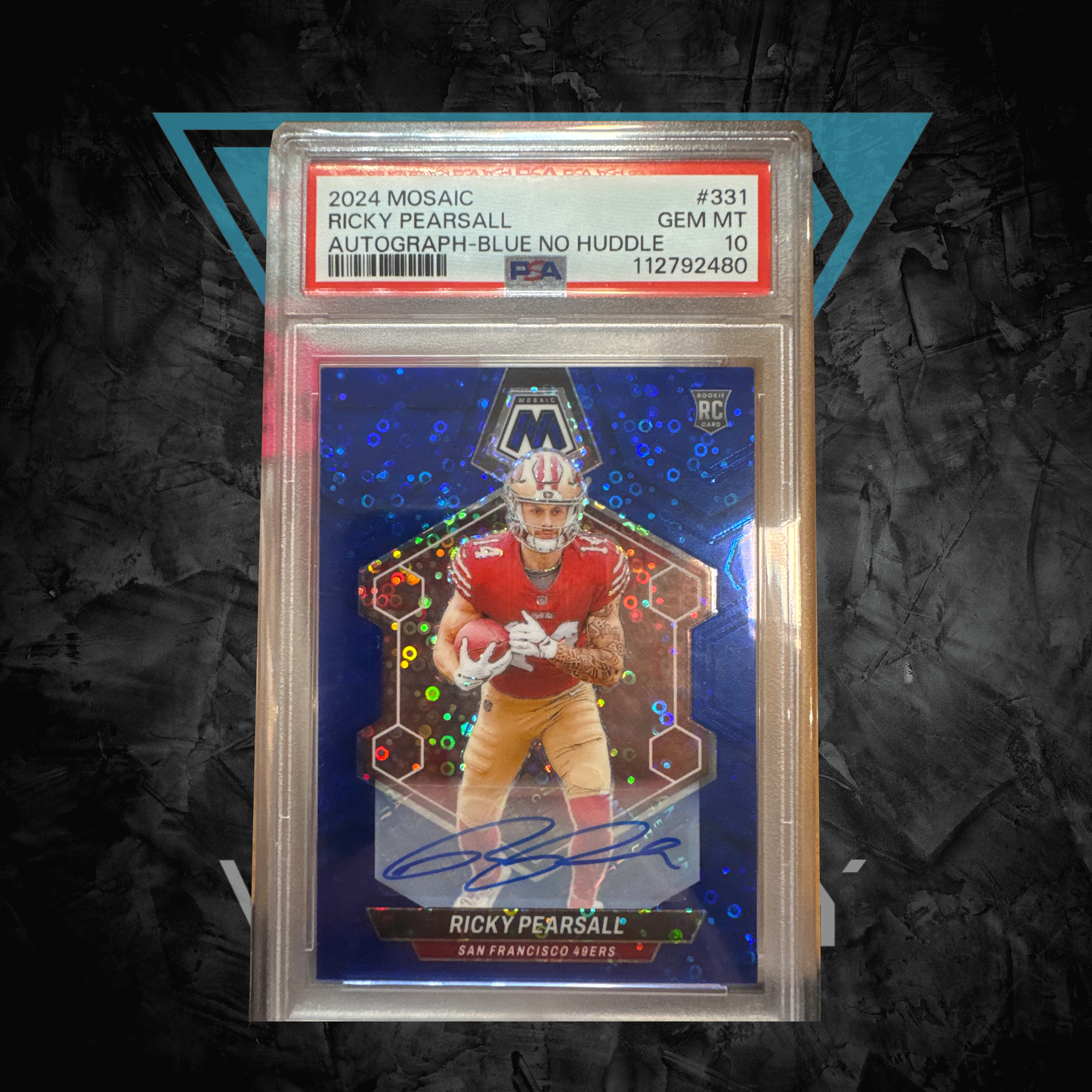 PSA: Football Cards - Mint 10 - 2024 Mosaic Ricky Pearsall Blue No Huddle Auto