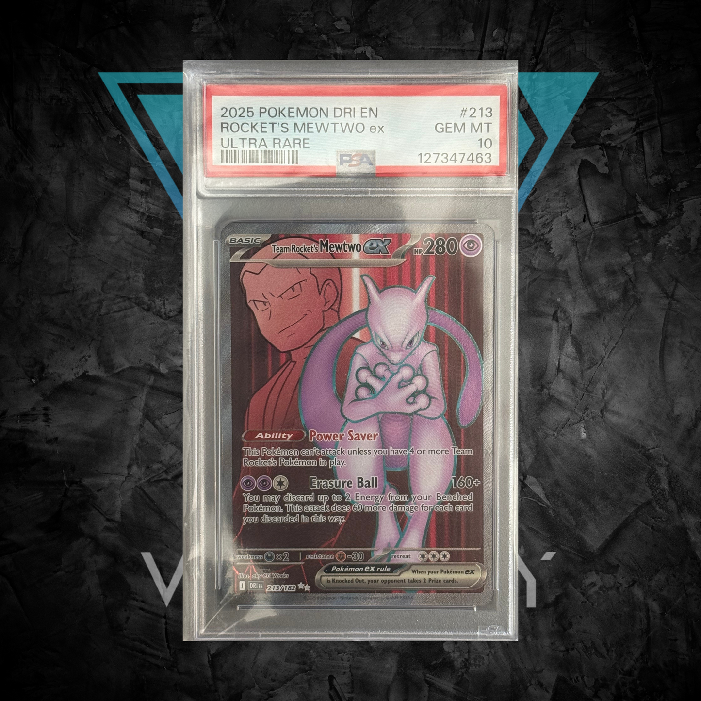 PSA: Pokémon TCG - GEM MT 10 - 2025 Pokemon DRI EN Rocket's MEWTWO EX Ultra Rare - #213