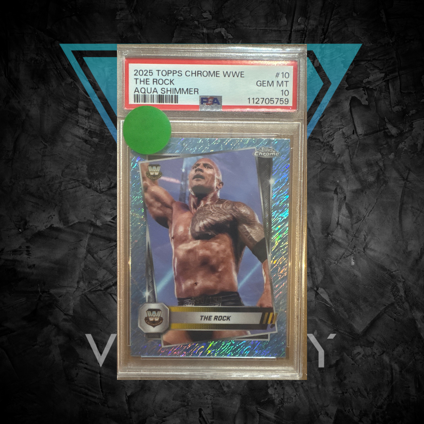 PSA: WWE Cards - GEM MINT 10 - 2025 Topps Chrome The Rock Aqua