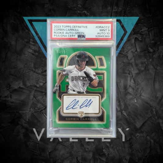 PSA: Baseball Cards - MINT 9 - 2023 Topps Definitive Corbin Carroll Green Auto 3/25