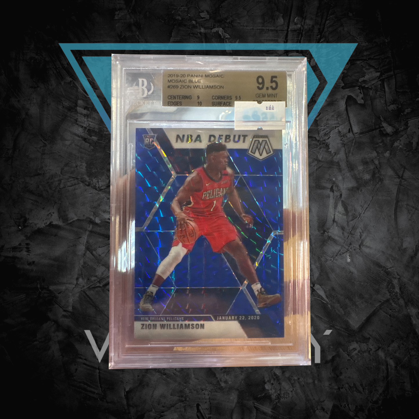 PSA: Basketball Cards - BGS 9.5 - 2019 Panini Mosaic Blue Zion Williamson NBA Debut
