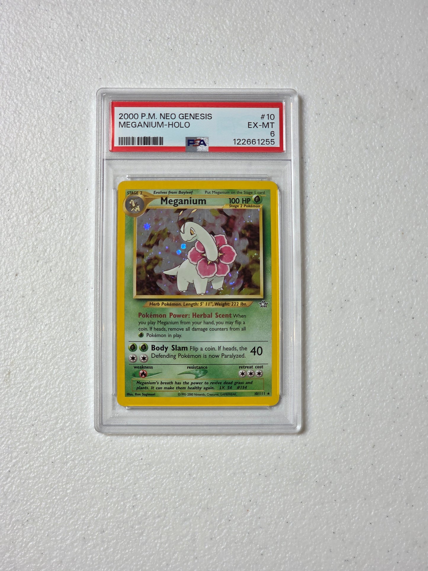 PSA: Pokémon Cards - Meganium Holo Neo Genesis PSA 6
