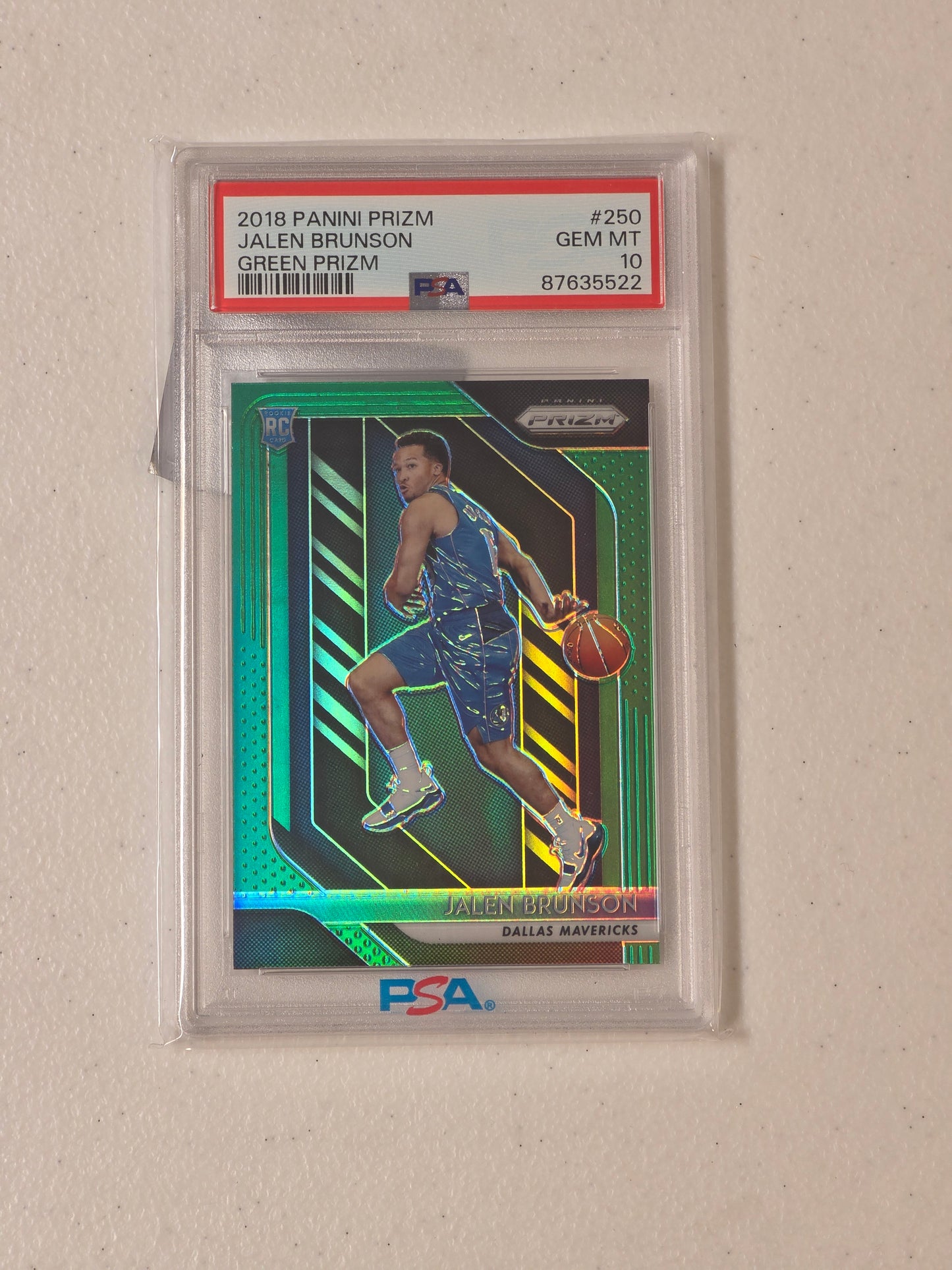 PSA: Basketball Singles - 2018 Prizm Jalen Brunson Green Prizm PSA 10
