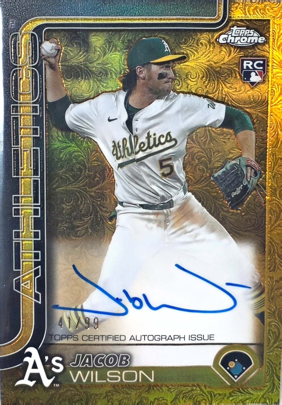 Singles: Baseball Cards- 2025 Topps Gilded Jacob Wilson Auto /99