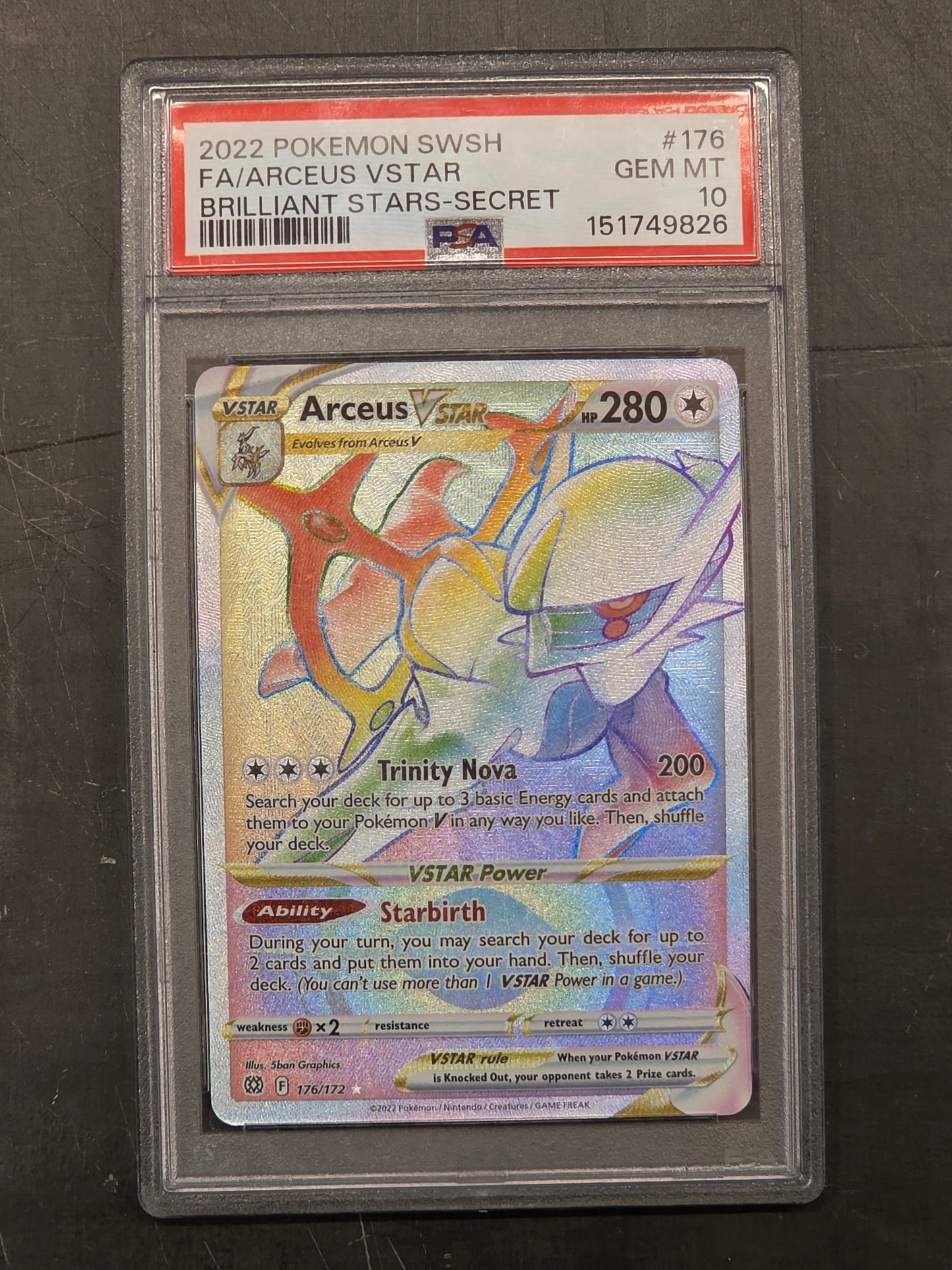 PSA: Pokemon Cards- 2022 Pokemon SWSH Arceus Vstar Secret - PSA 10