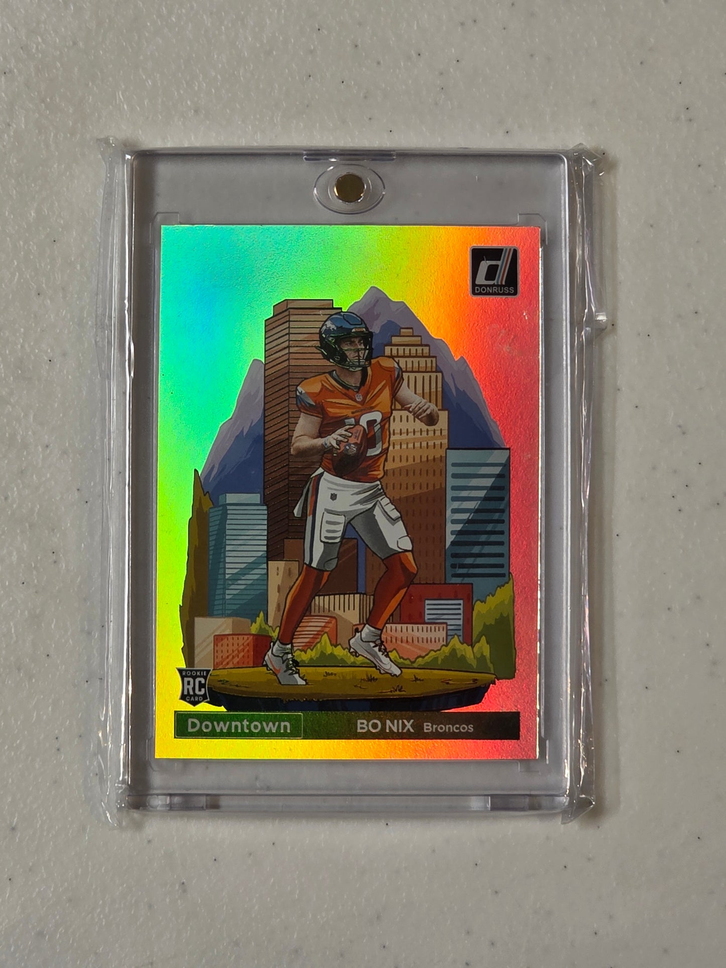 Singles: Football Cards- 2024 Donruss Bo Nix Downtown SSP