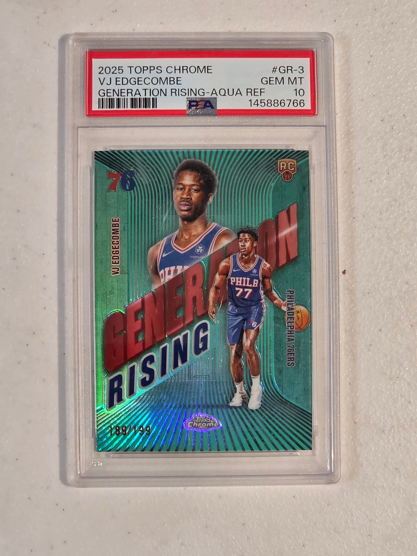 PSA: Basketball Cards - 2025-26 Topps Chrome VJ Edgecombe Generation Rising /199 PSA 10